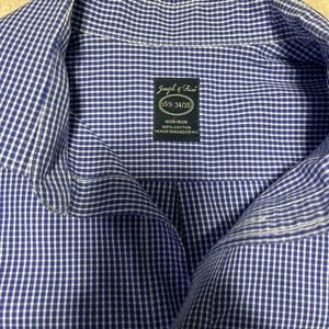 Joseph & Feiss Men's Blue Gingham Shirt 100% Cotton